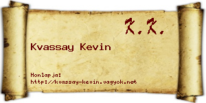 Kvassay Kevin névjegykártya