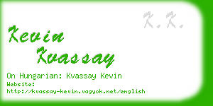 kevin kvassay business card